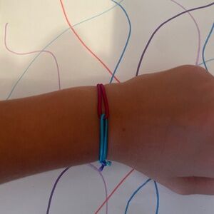 Double multi color bracelet\ hair tie